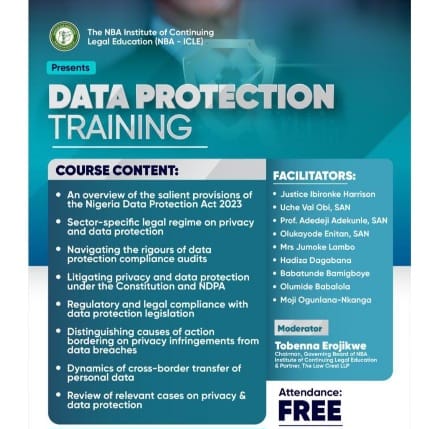 NBA-CLE: 4-Day Training on Data Protection Holds 23rd – 26th October 2023