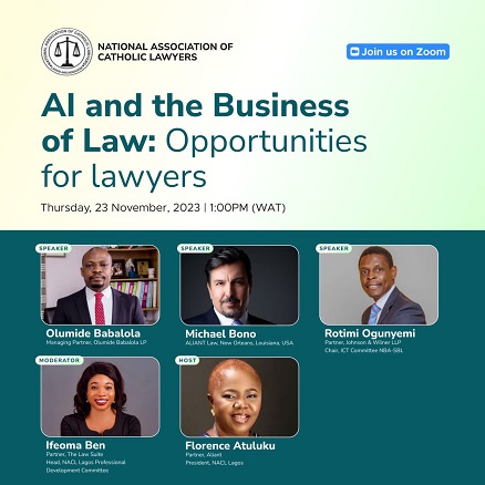 AI and the Business of Law: NACL Lagos Webinar for Lawyers Holds Nov. 23