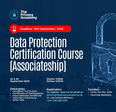 The Data Privacy Academy: Registrations for Data Protection Certification Course Ends 19th Sept
